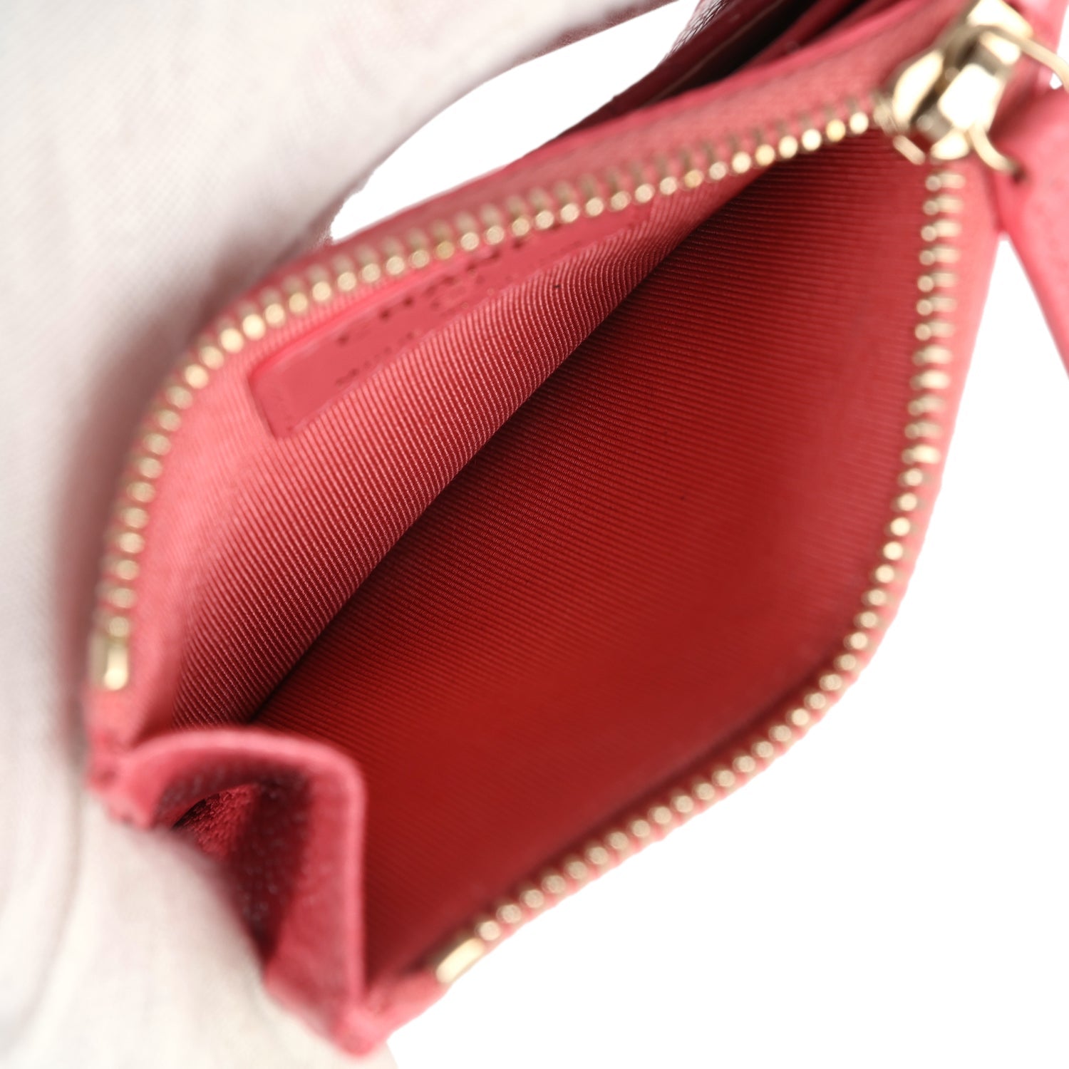 Chanel Zipped Card Holder Wallet Pink Caviar Gold Hardware