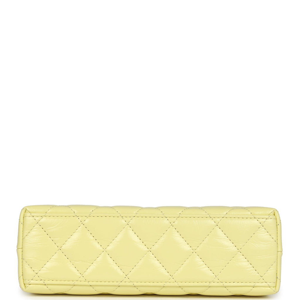 Chanel Small Kelly Yellow Shiny Aged Calfskin Brushed Gold Hardware