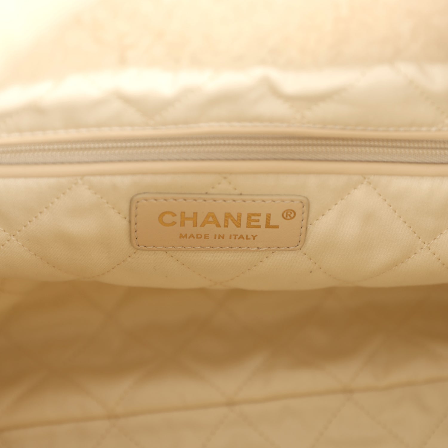 Chanel Small 22 Bag Ecru Shearling Brushed Gold Hardware