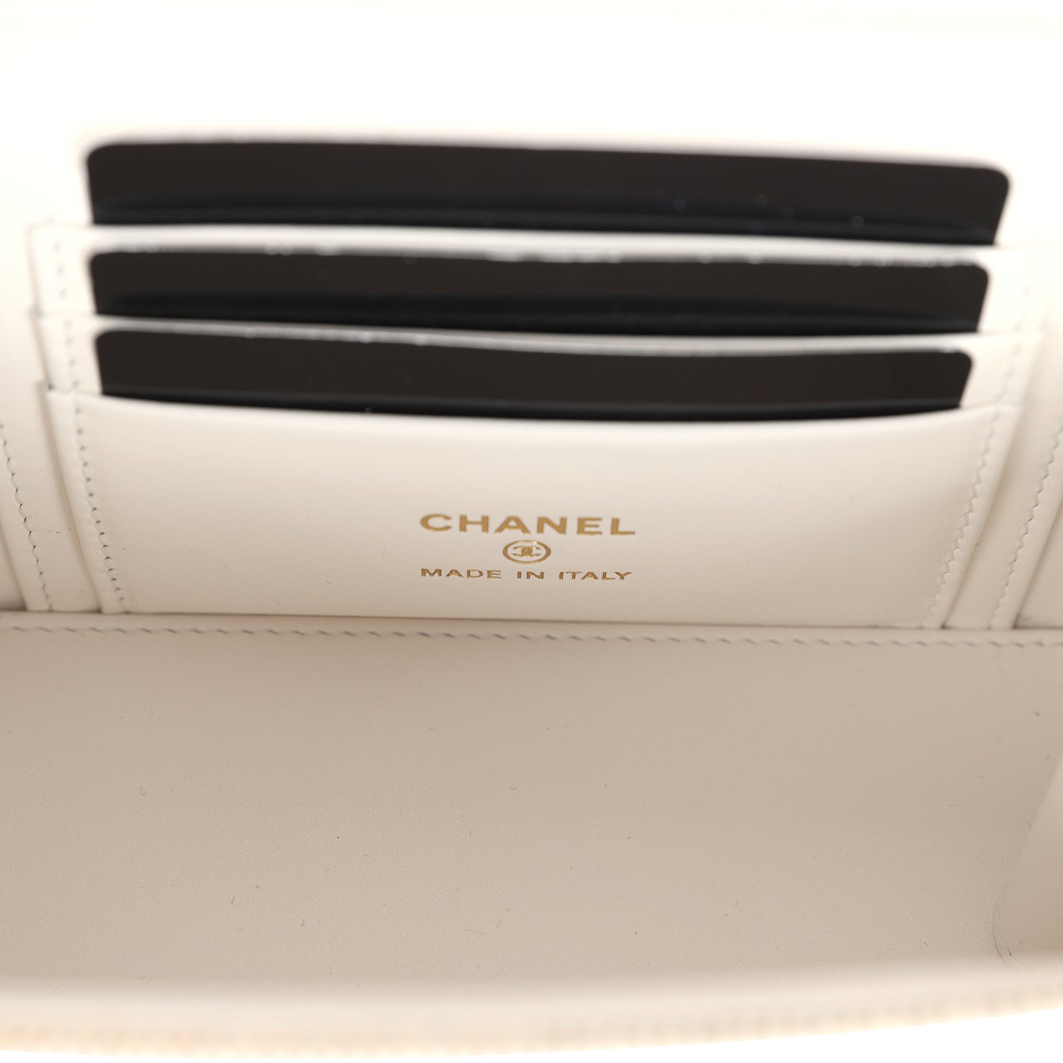 Chanel Small Vanity Case White Caviar Light Gold Hardware