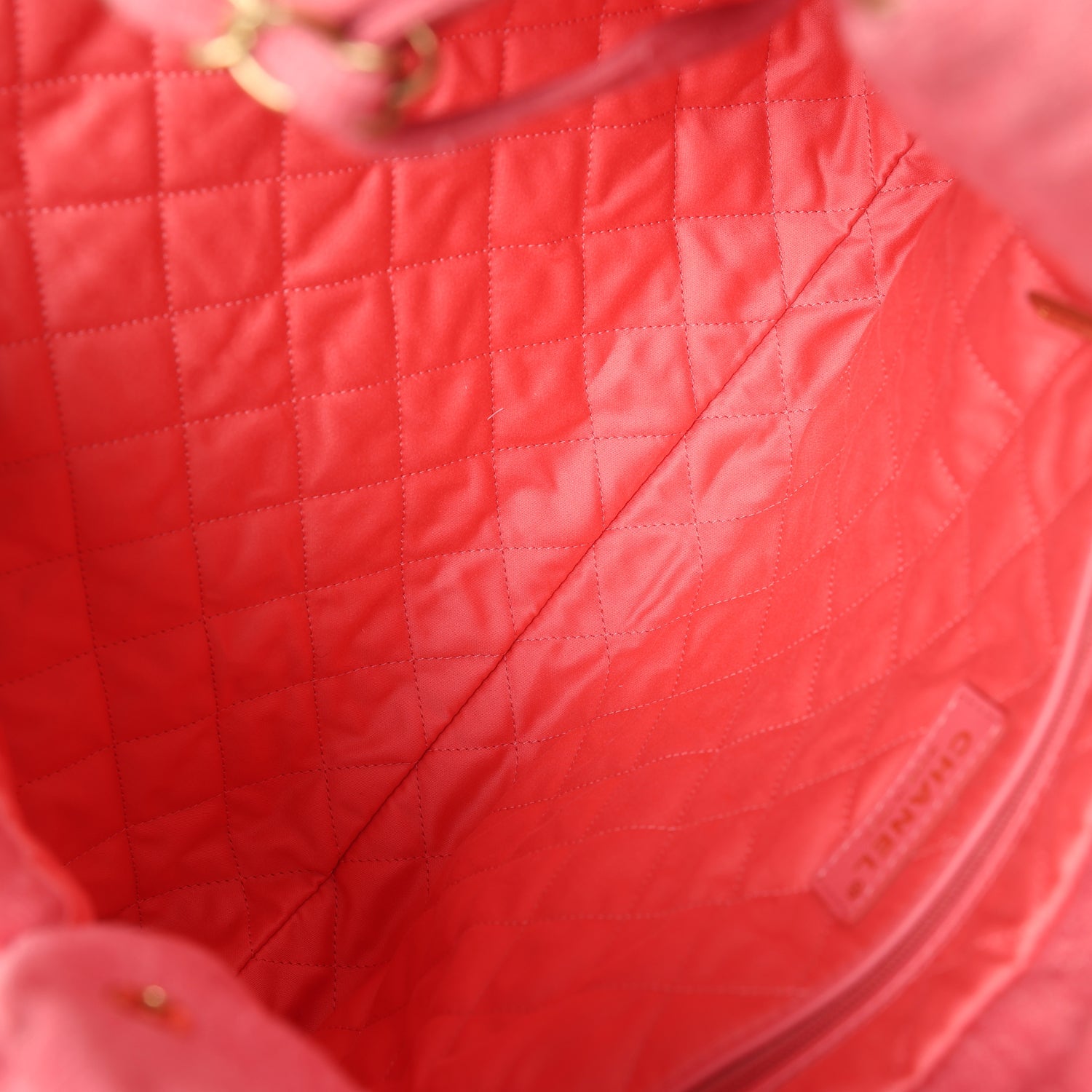 Chanel Small 22 Bag Light Red Washed Denim Gold Hardware