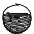 Chanel Mini Round Hobo Pouch Bag Black Mesh Light Gold Hardware