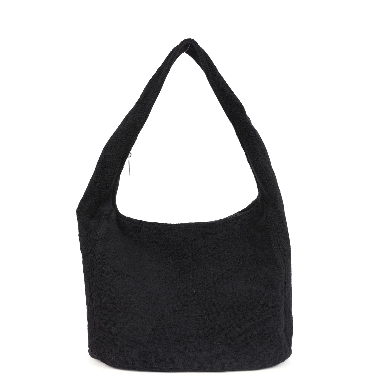 Chanel CC Beach Hobo Bag & Towel Set Black Terry Silver and Black Hardware