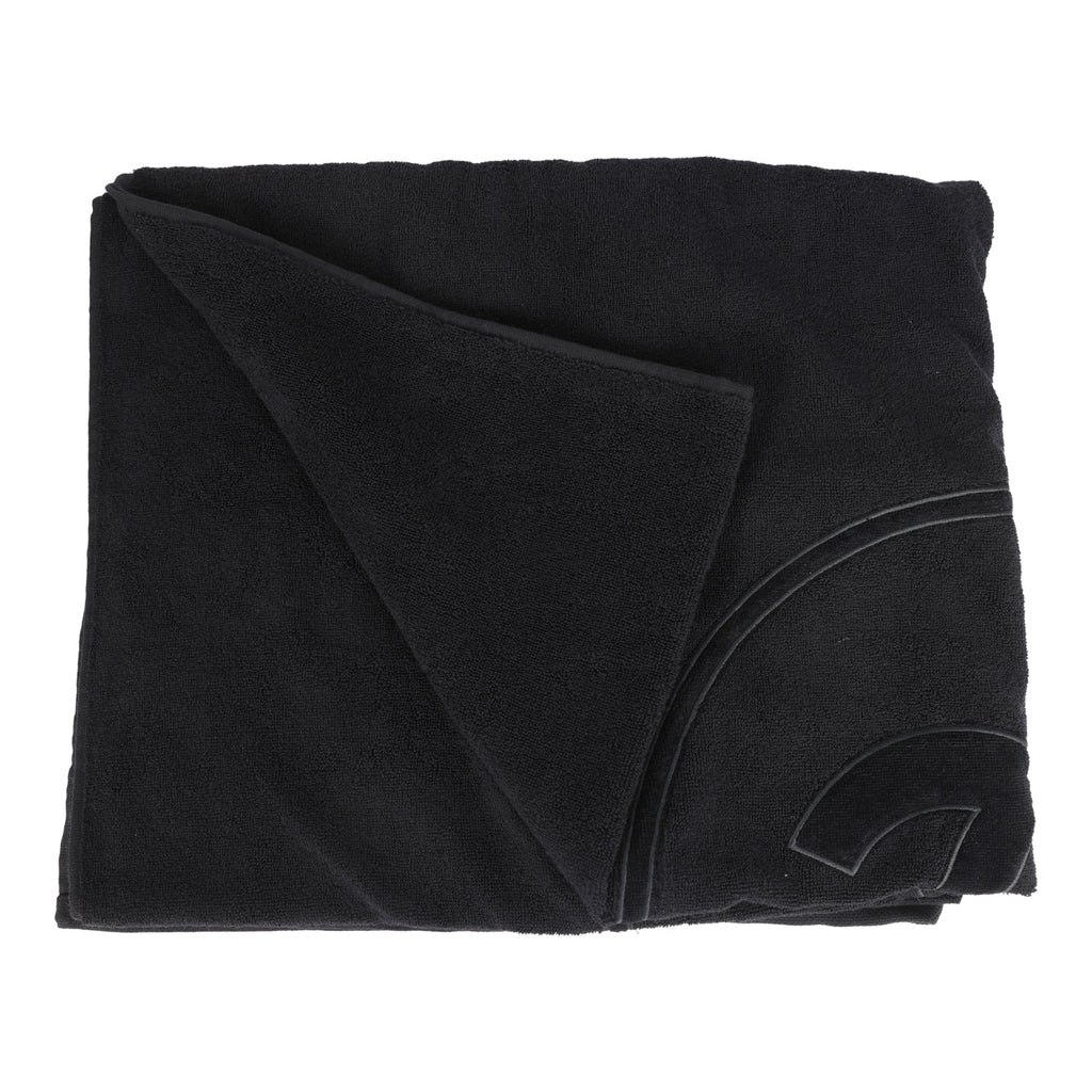 Chanel CC Beach Hobo Bag & Towel Set Black Terry Silver and Black Hardware