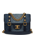 Chanel Mini Ombre Flap Bag Blue Denim Brushed Gold Hardware