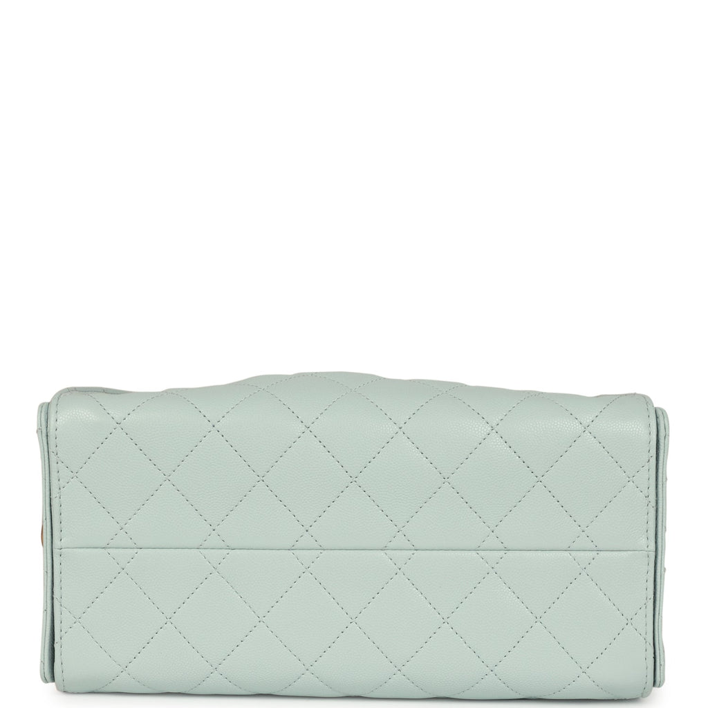 Chanel Small 25 Hobo Bag Light Blue Caviar Antique Gold Hardware
