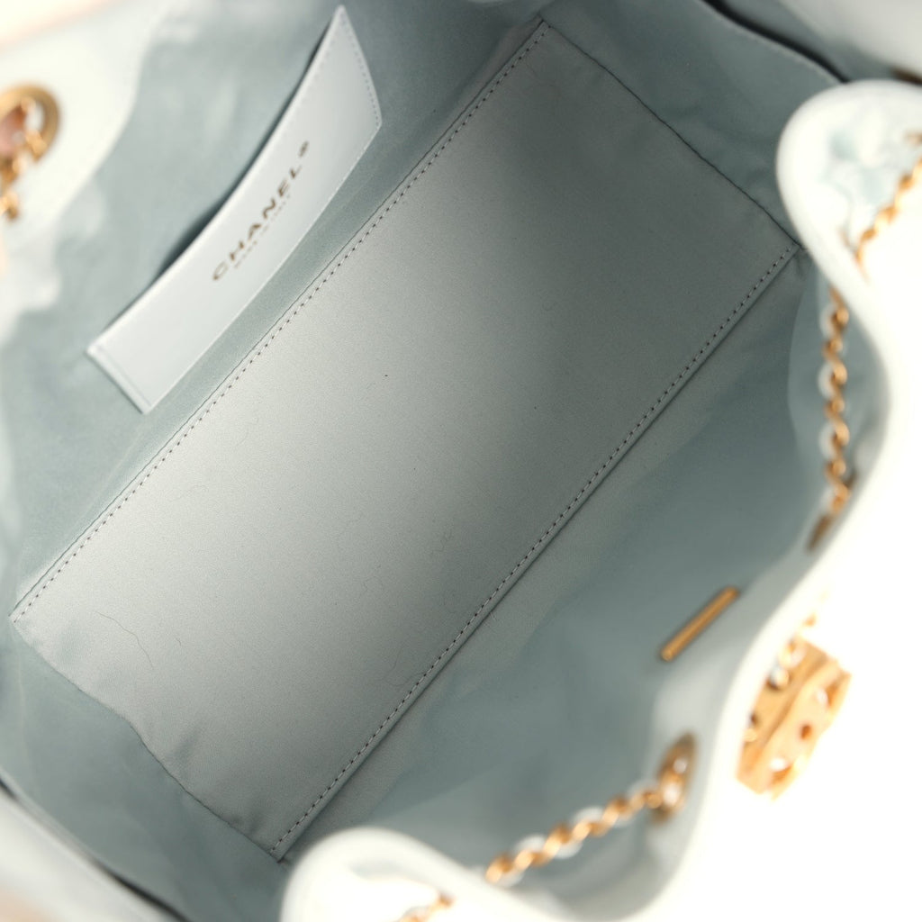 Chanel Small 25 Hobo Bag Light Blue Caviar Antique Gold Hardware