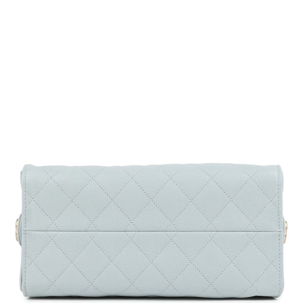 Chanel Small 25 Hobo Bag Light Blue Caviar Antique Gold Hardware