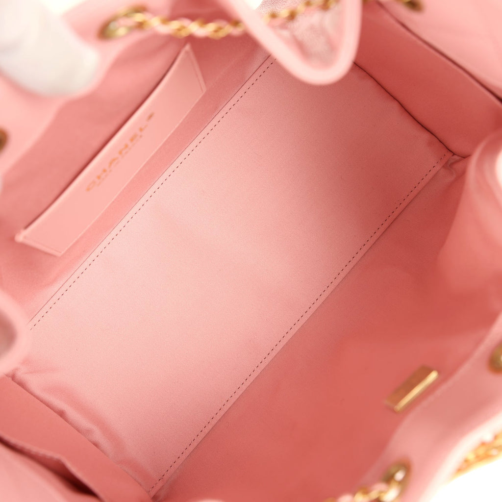 Chanel Small 25 Hobo Bag Light Pink Caviar Antique Gold Hardware