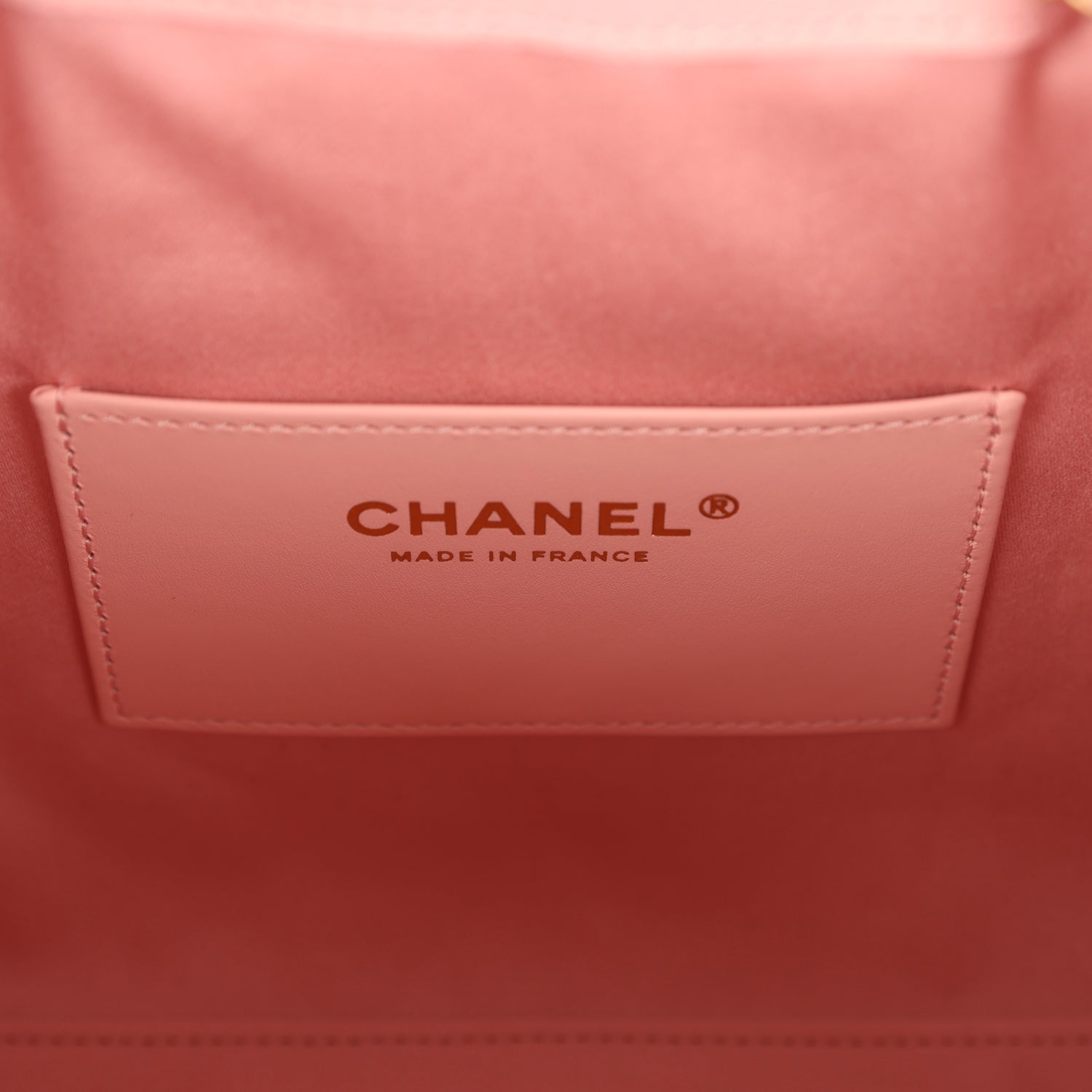 Chanel Small 25 Hobo Bag Light Pink Caviar Antique Gold Hardware