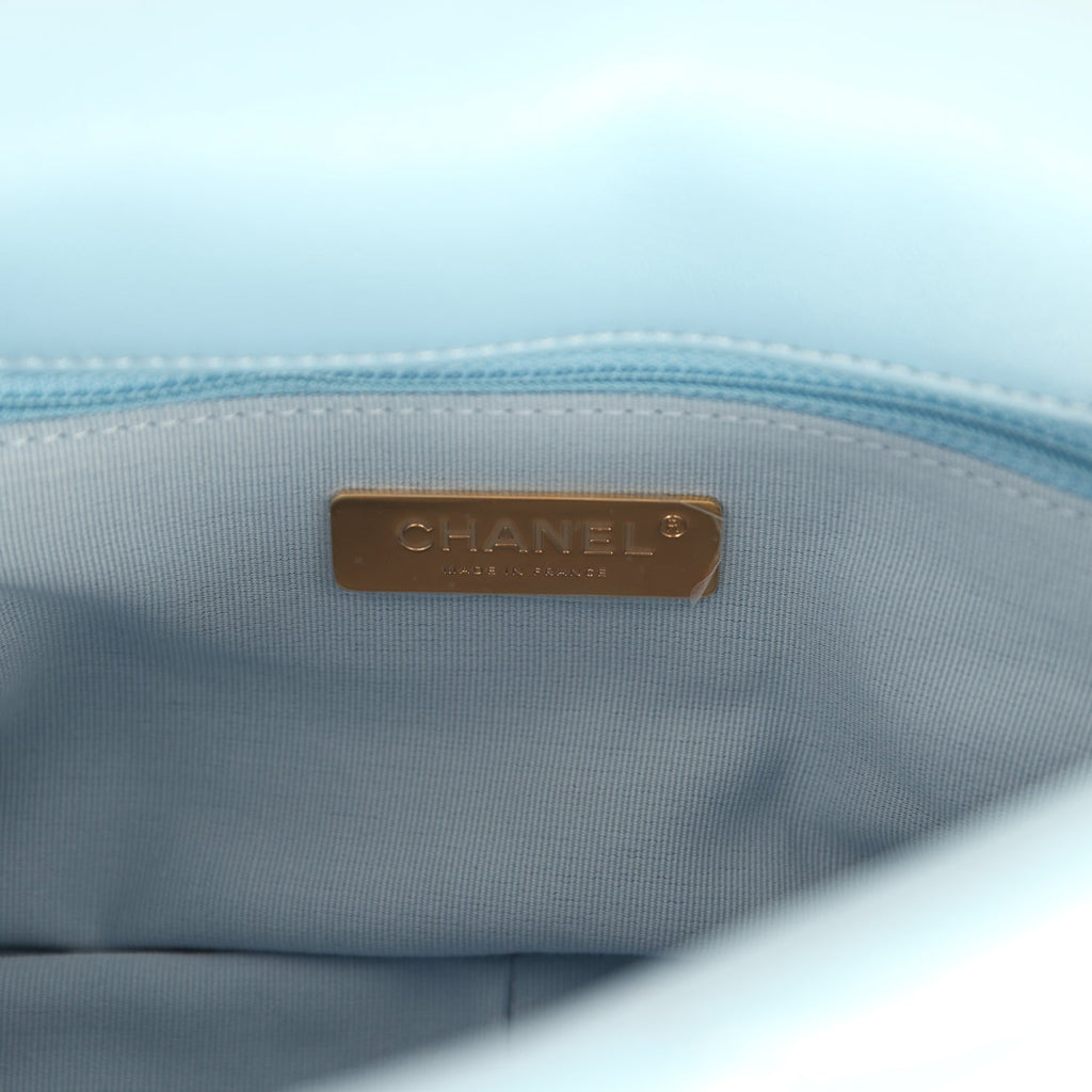 Chanel Medium 19 Flap Light Blue Lambskin Mixed Metal Hardware