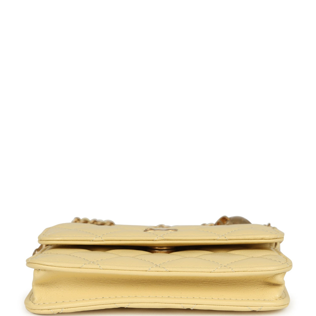 Chanel Mini Pearl Crush Belt Bag Light Yellow Lambskin Aged Gold Hardware