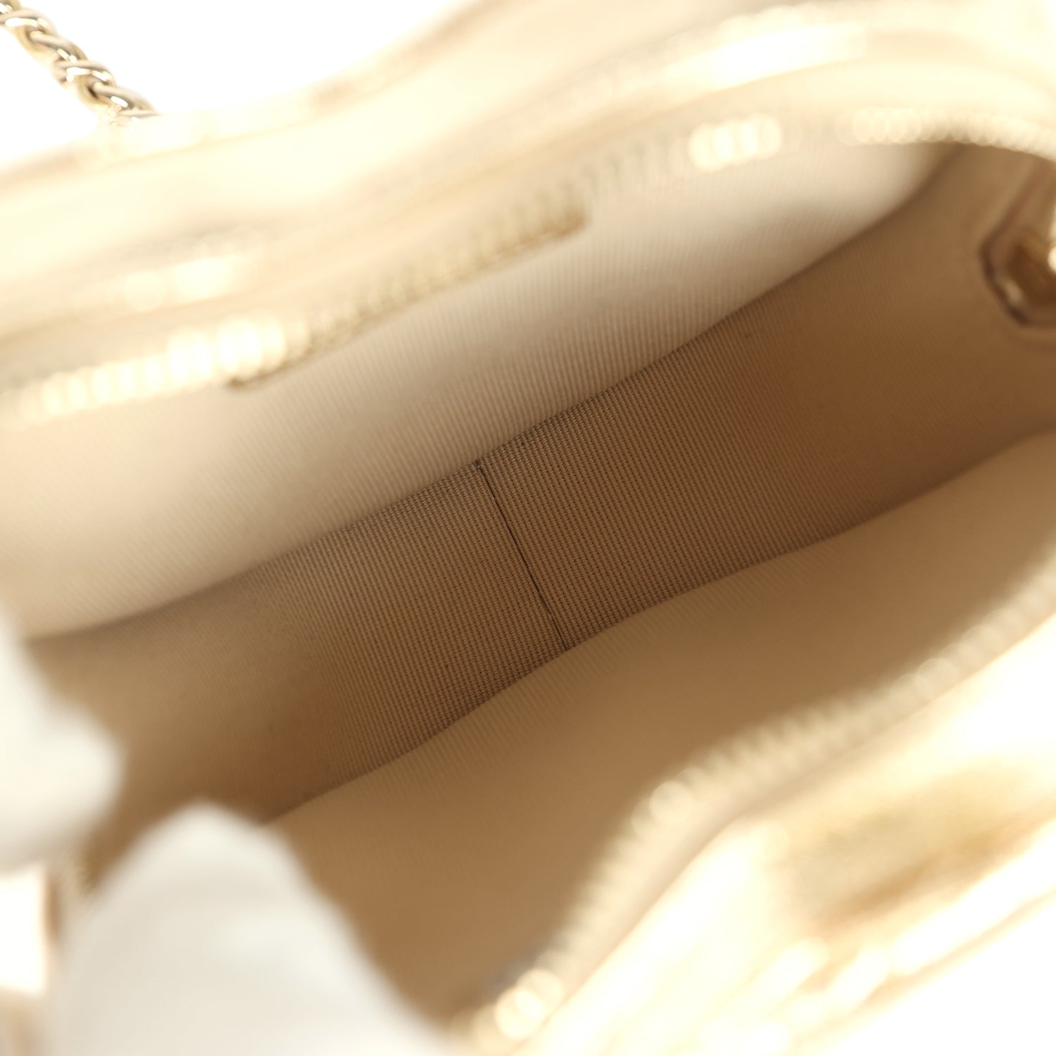 Chanel CC In Love Small Heart Bag with Chain Gold Metallic Lambskin Light Gold Hardware