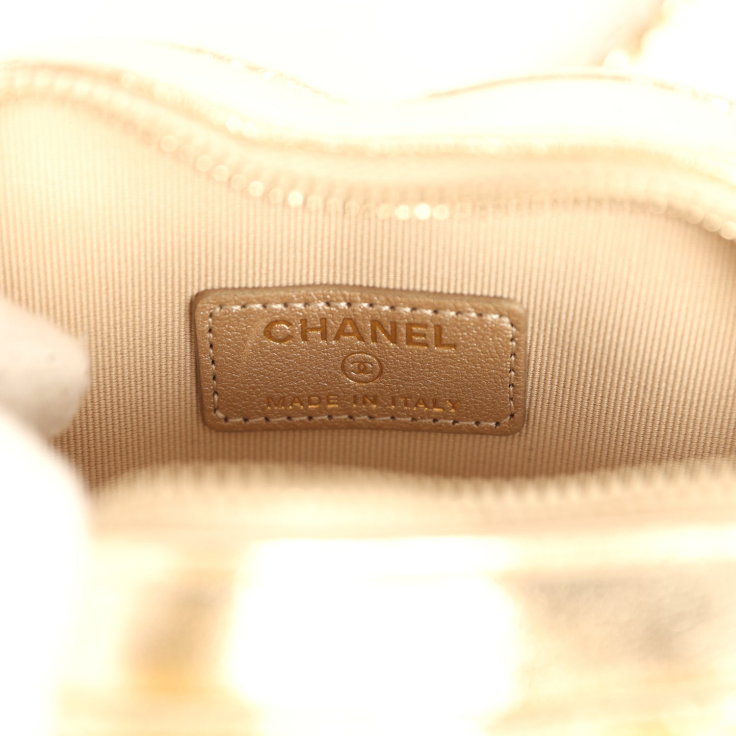 Chanel CC In Love Small Heart Bag with Chain Gold Metallic Lambskin Light Gold Hardware