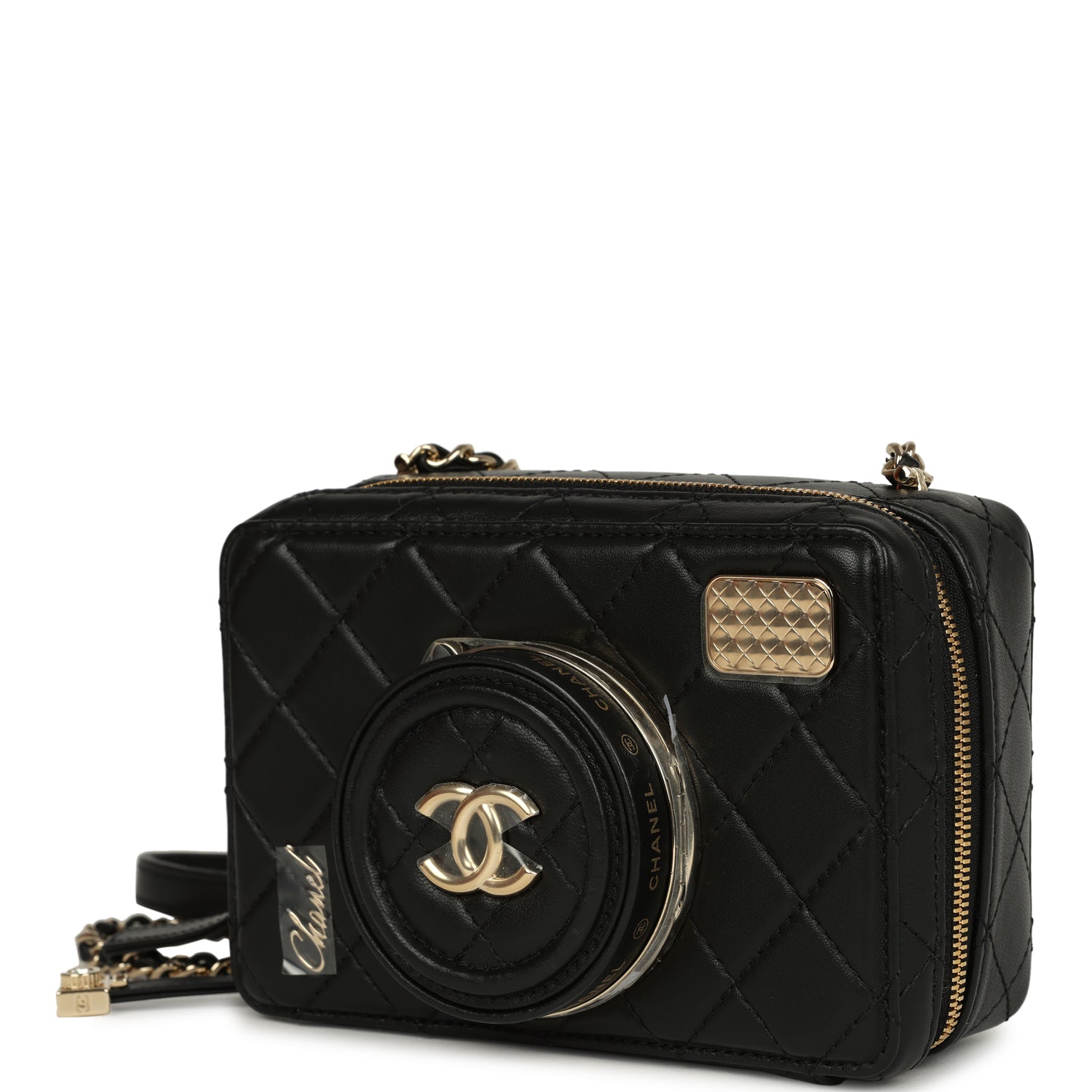 Chanel Coco Click Camera Bag Black Lambskin Light Gold Hardware