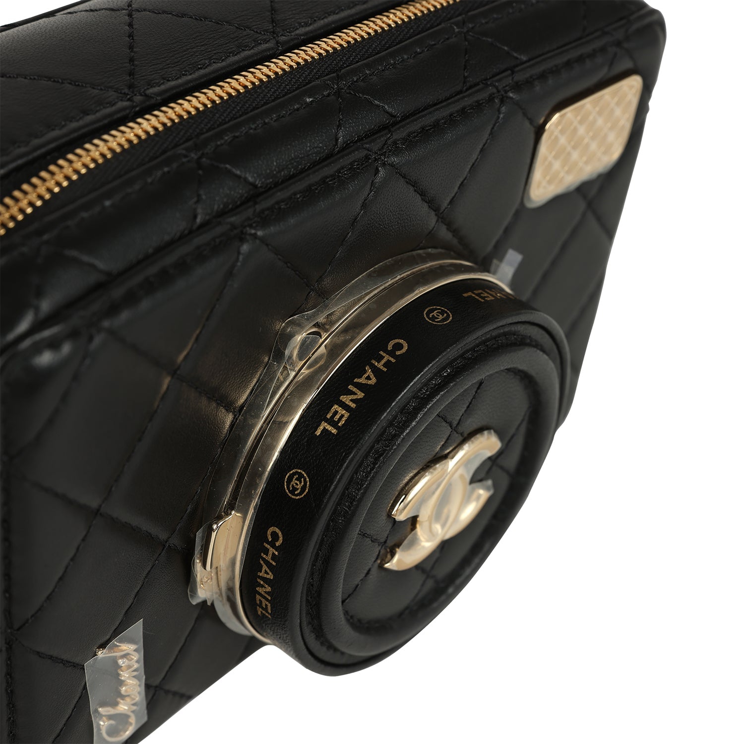 Chanel Coco Click Camera Bag Black Lambskin Light Gold Hardware