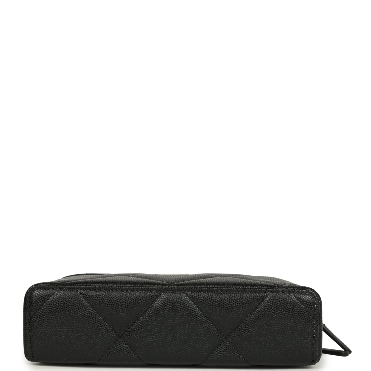 Chanel Top Handle Slim Vanity Case with Chain Black Shiny Caviar Light Gold Hardware