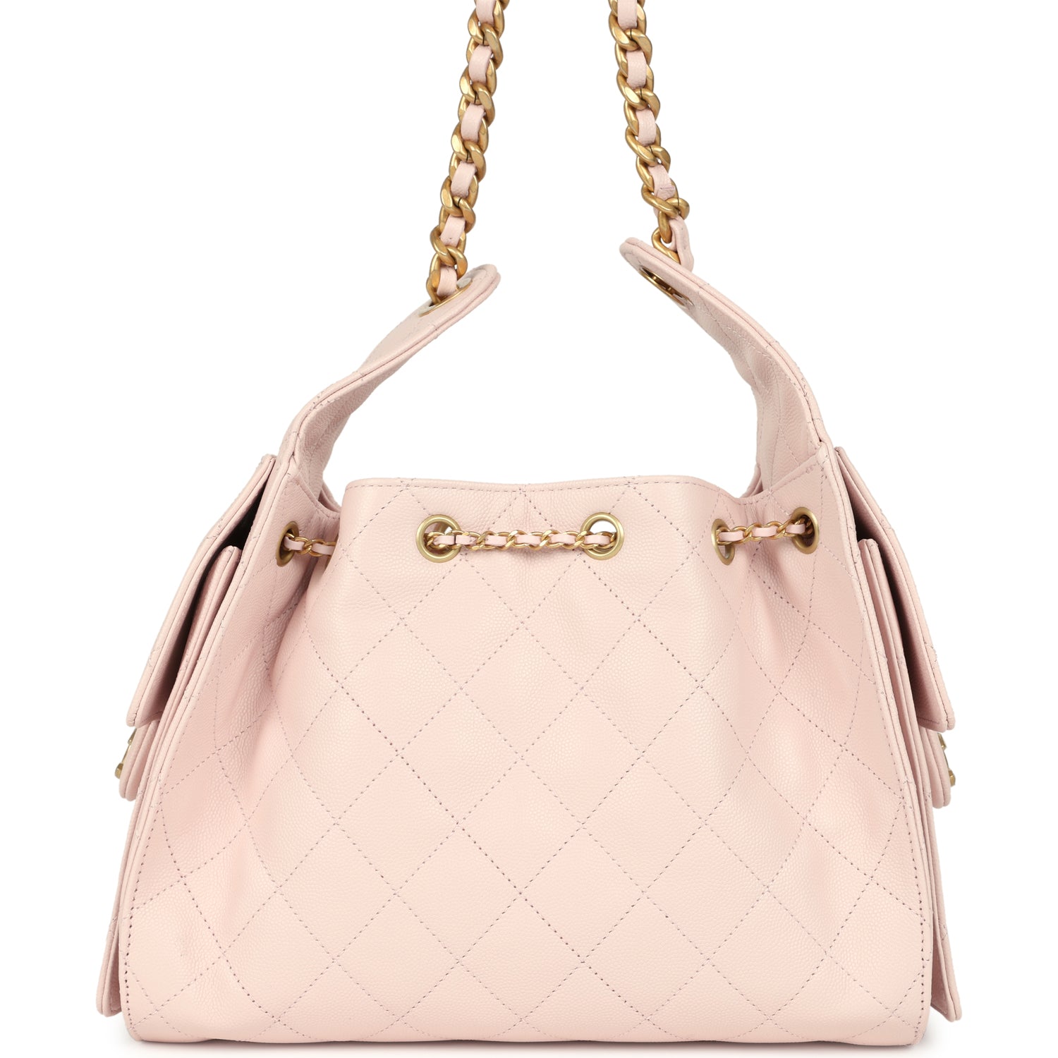 Chanel Small 25 Hobo Bag Light Pink Caviar Antique Gold Hardware