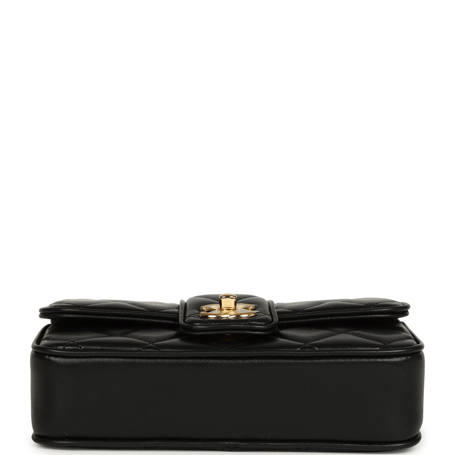 Chanel Mini Tab Flap Bag Black Lambskin Gold Hardware