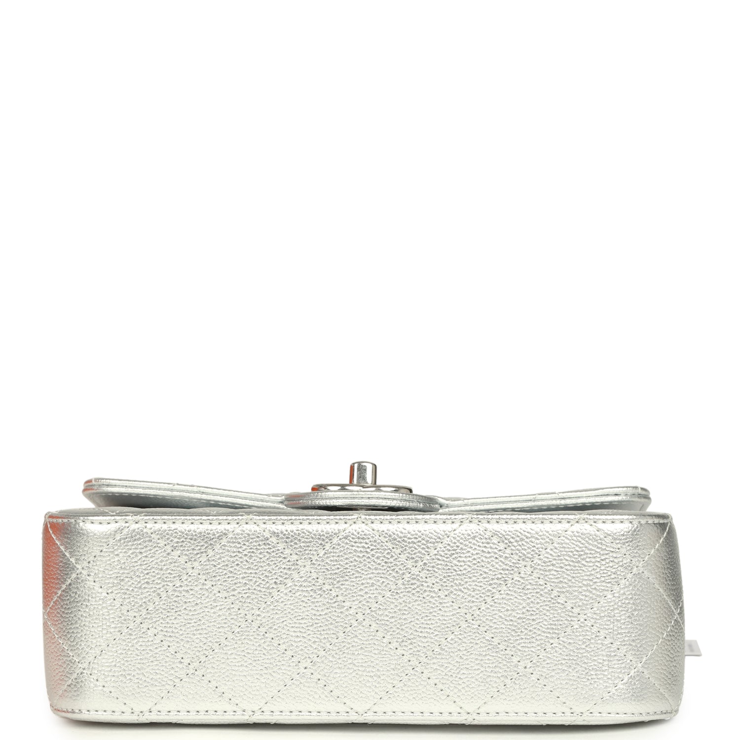 Chanel Mini CC Crush Flap Bag Silver Metallic Caviar Silver Hardware