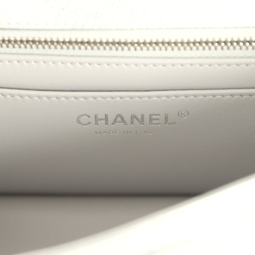 Chanel Mini CC Crush Flap Bag Silver Metallic Caviar Silver Hardware