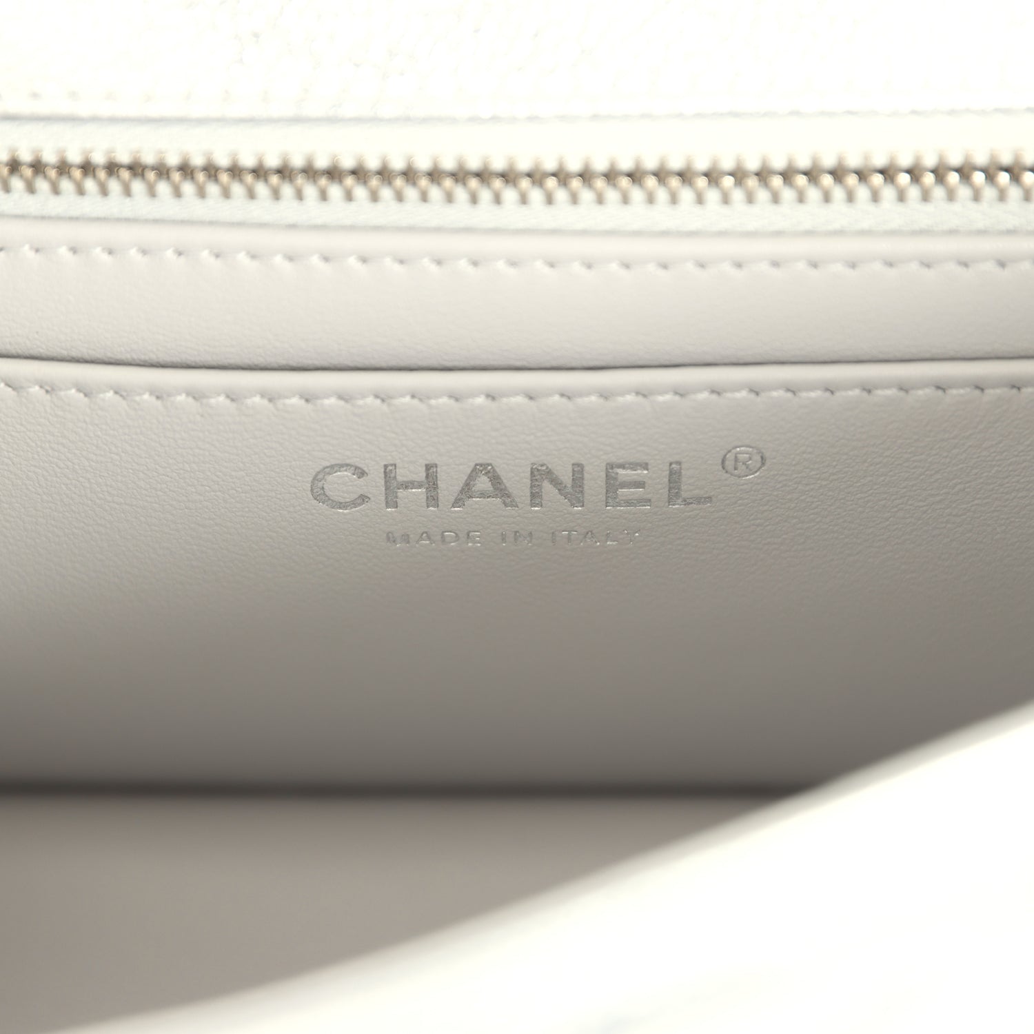 Chanel Mini CC Crush Flap Bag Silver Metallic Caviar Silver Hardware