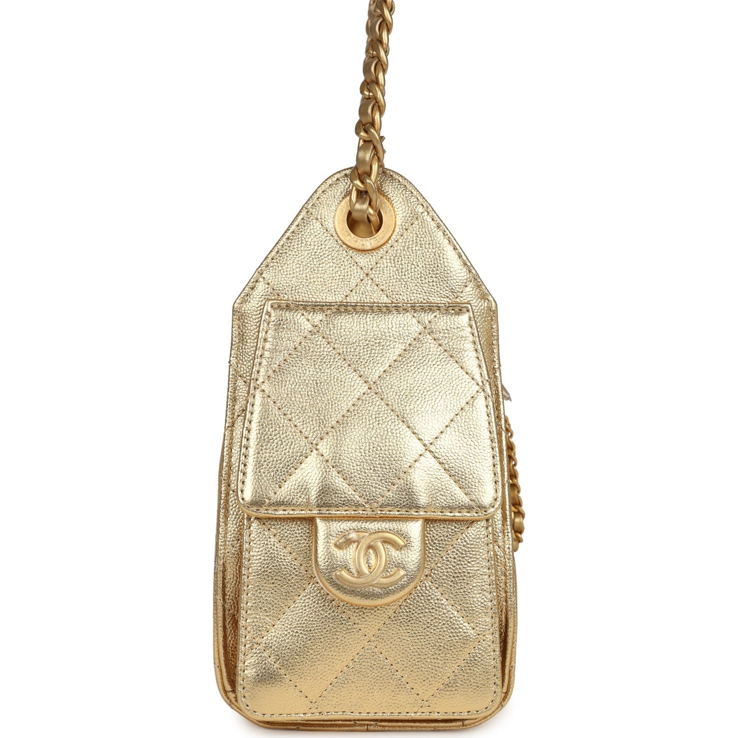 Chanel Mini 25 Hobo Bag Metallic Gold Caviar Caviar Antique Gold Hardware