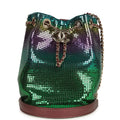 Chanel Mini Bucket Bag Green, Purple and Blue Ombre Metallic Mesh Light Gold Hardware