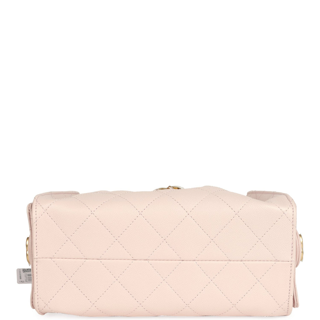 Chanel Mini 25 Hobo Bag Light Pink Caviar Antique Gold Hardware