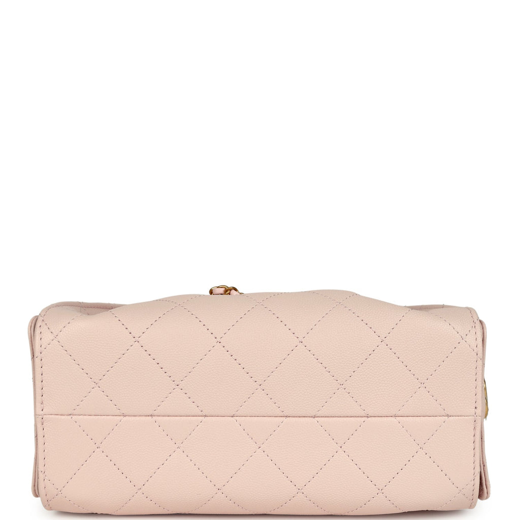 Chanel Mini 25 Hobo Bag Light Pink Caviar Antique Gold Hardware