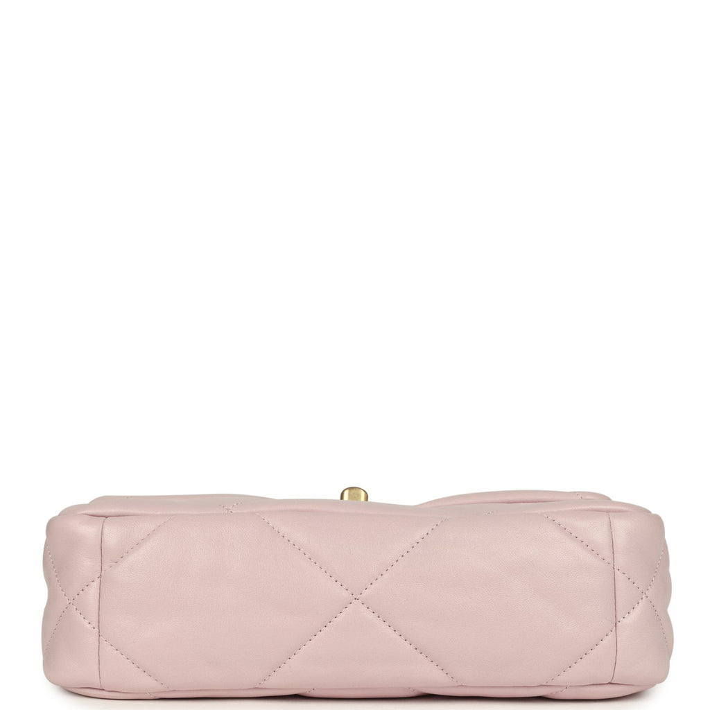 Chanel Medium 19 Flap Bag Light Pink Shiny Lambskin Mixed Metal Hardware