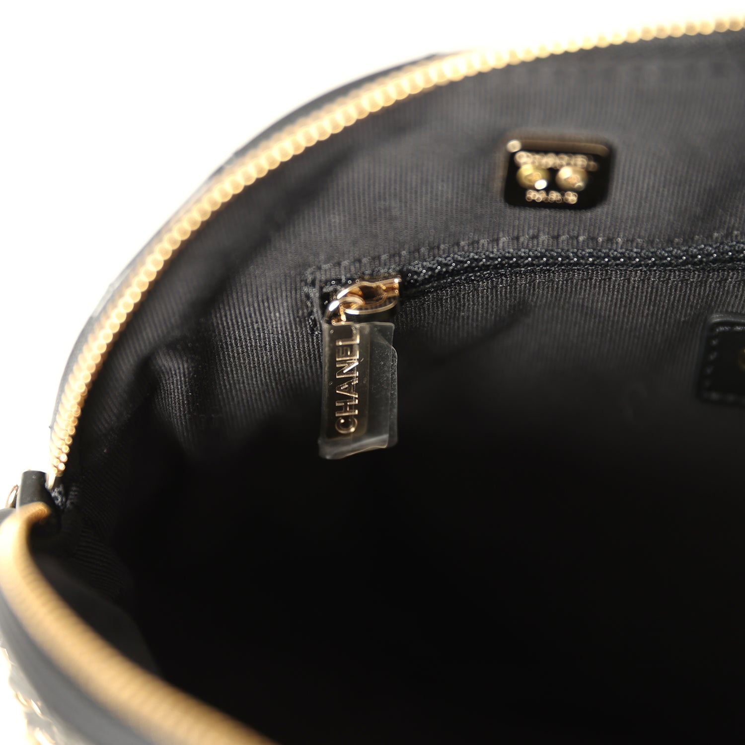 Chanel Top Handle Shopping Bag Black Patent Leather Gold Hardware