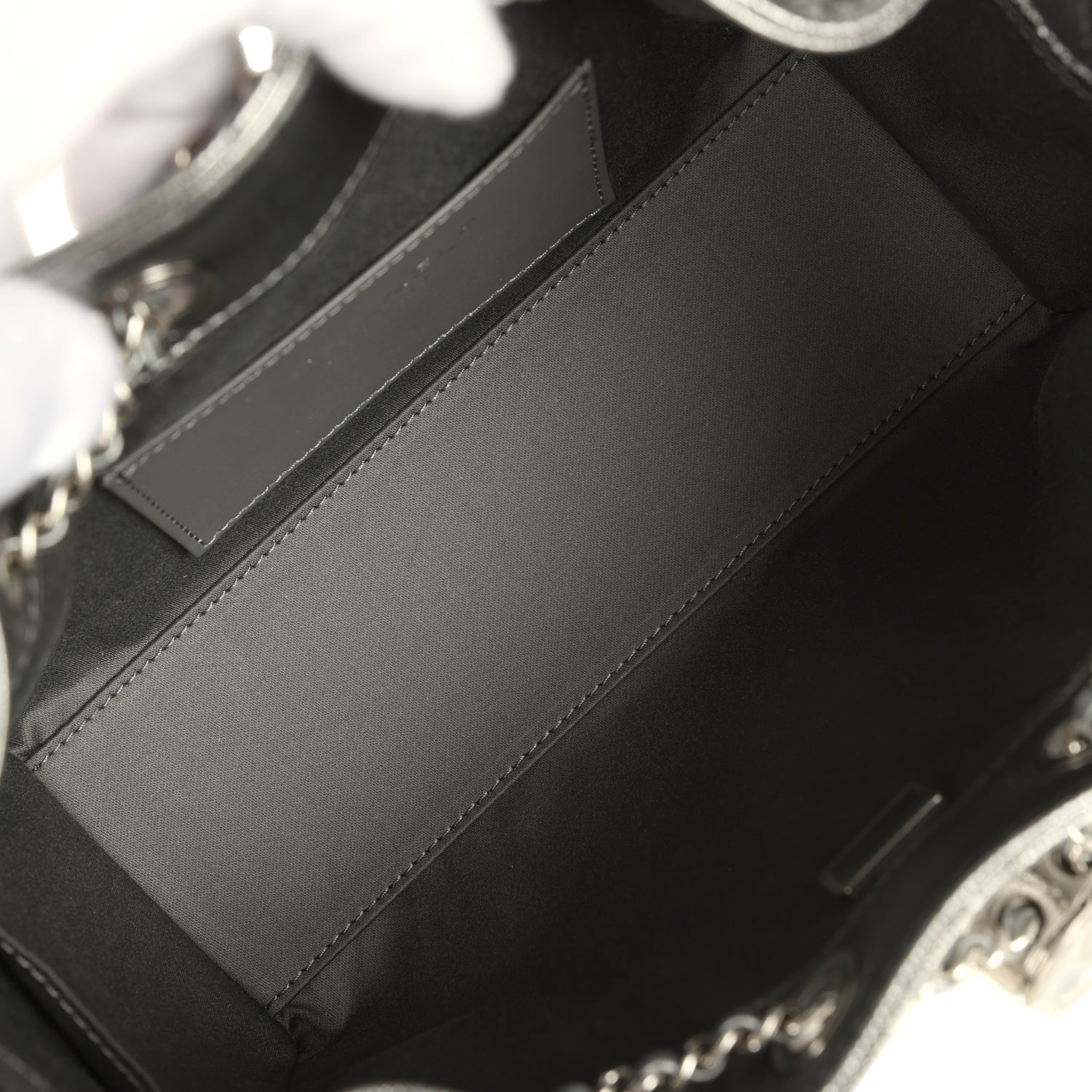 Chanel Mini 25 Hobo Bag Anthracite Metallic Caviar Silver Hardware