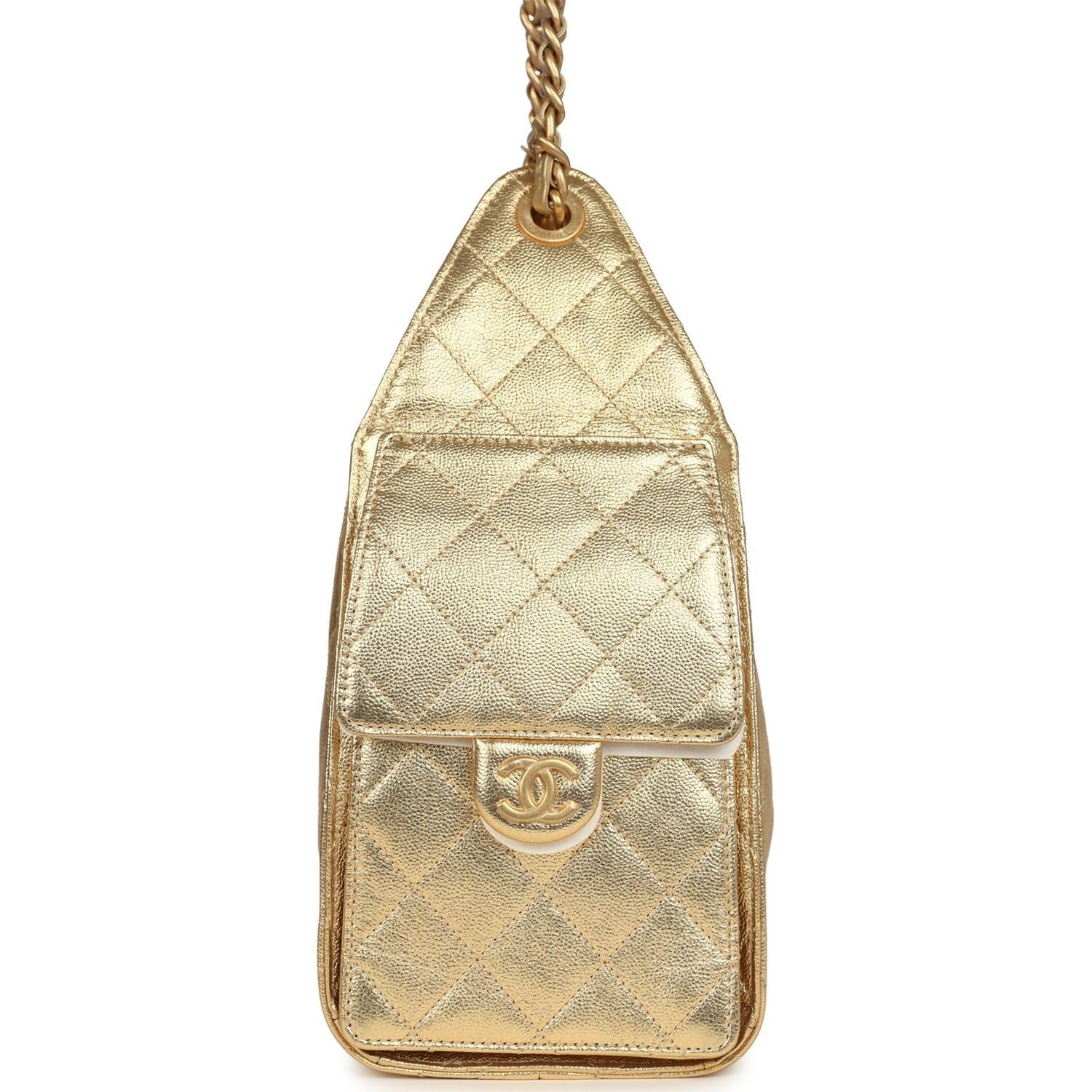 Chanel Small 25 Hobo Bag Metallic Gold Caviar Antique Gold Hardware