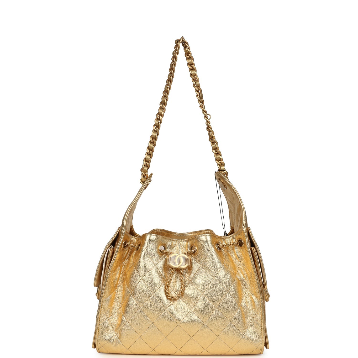 Chanel Small 25 Hobo Bag Metallic Gold Caviar Antique Gold Hardware