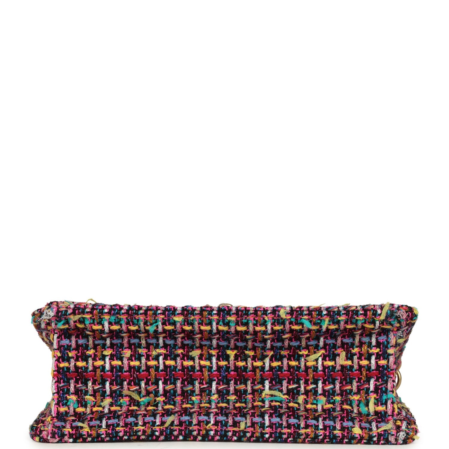 Chanel Mini Flap Bag Pink Multicolored Tweed Antique Gold Hardware