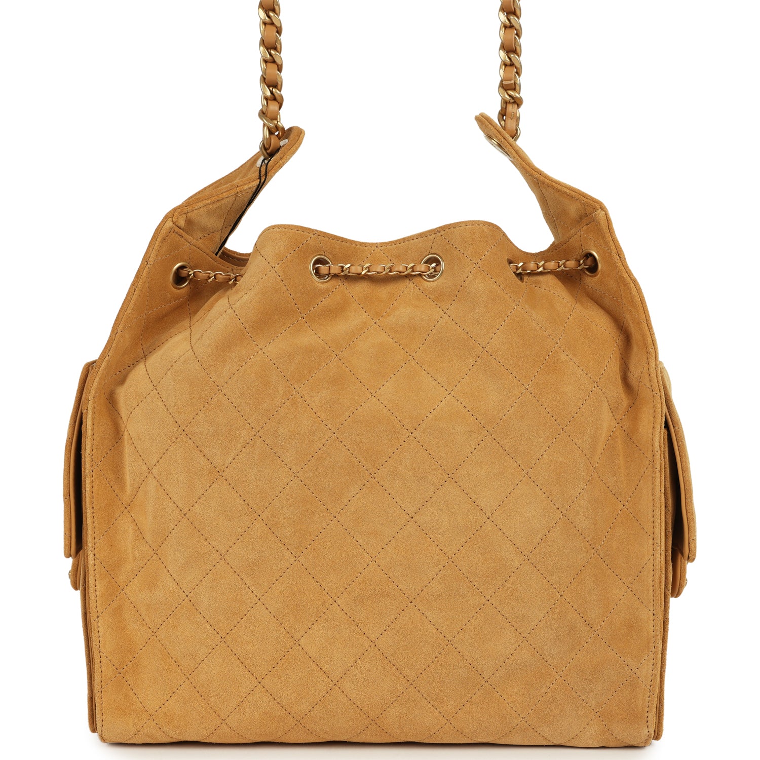 Chanel Medium 25 Hobo Bag Beige Suede Antique Gold Hardware
