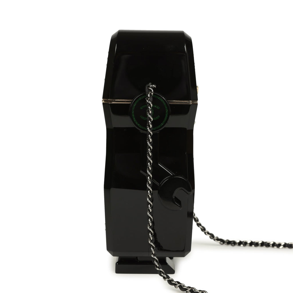 Chanel Limited Edition Robot Minaudière Bag Black Plexiglass and Crystals Ruthenium Hardware