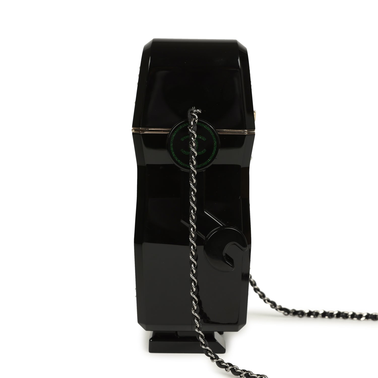 Chanel Limited Edition Robot Minaudière Bag Black Plexiglass and Crystals Ruthenium Hardware