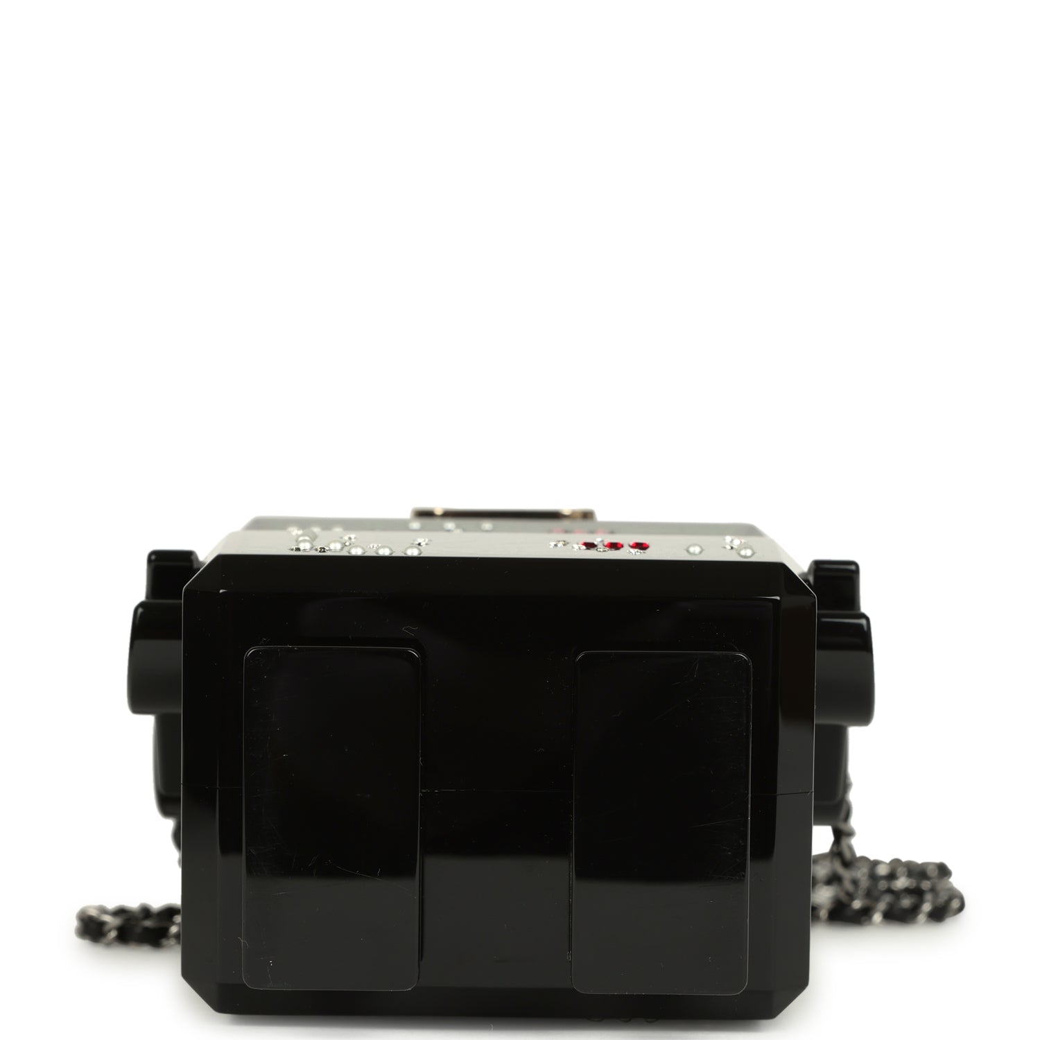 Chanel Limited Edition Robot Minaudière Bag Black Plexiglass and Crystals Ruthenium Hardware