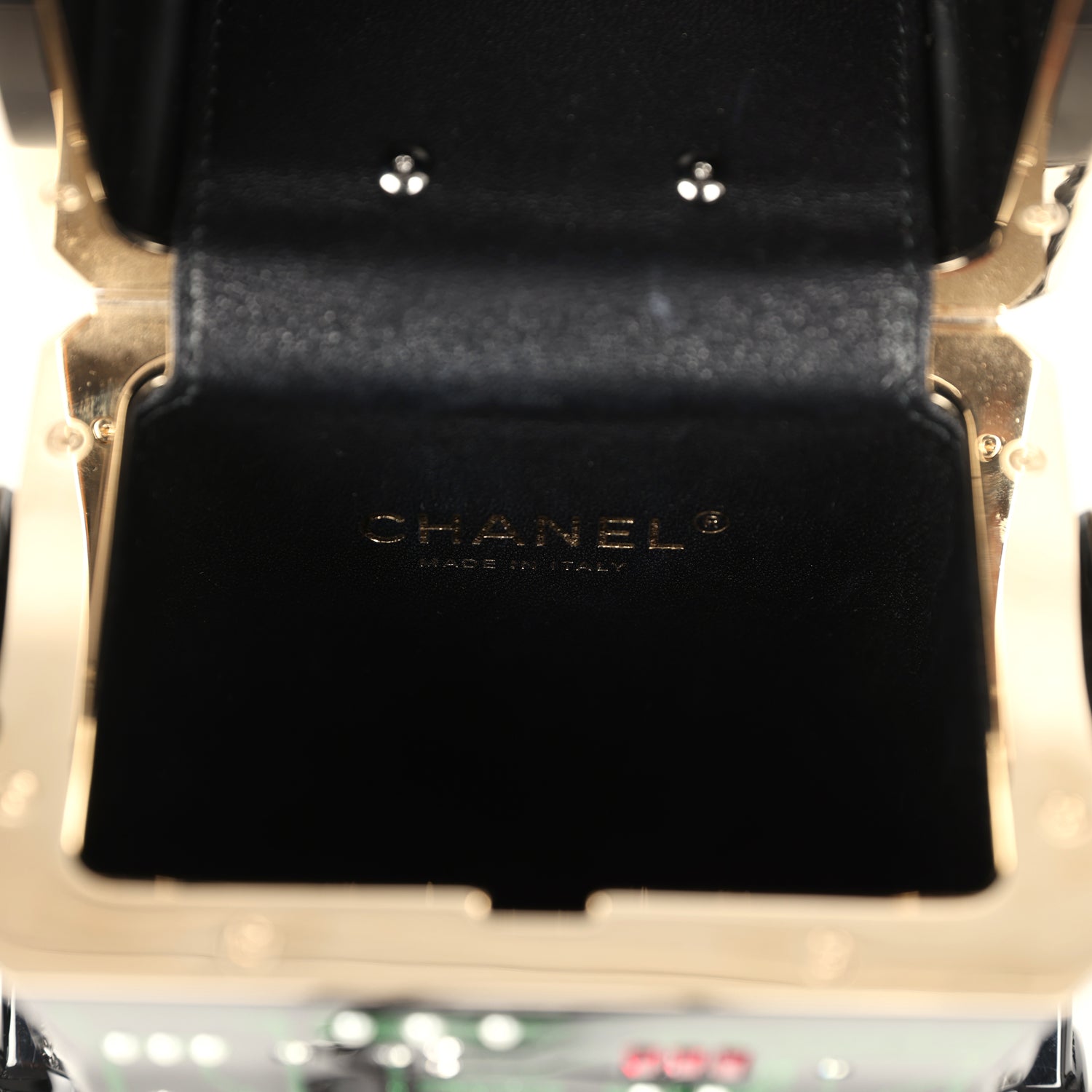 Chanel Limited Edition Robot Minaudière Bag Black Plexiglass and Crystals Ruthenium Hardware