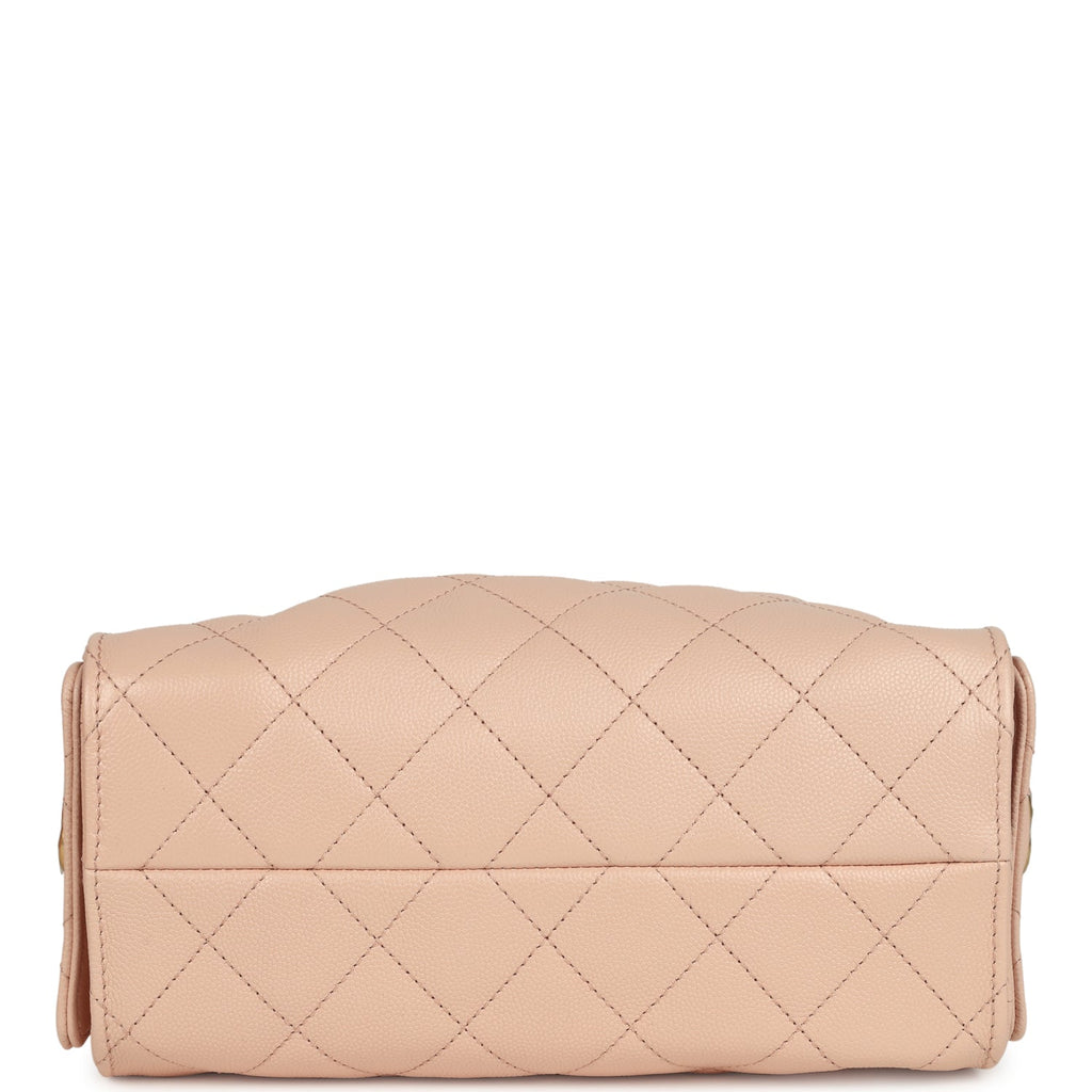 Chanel Mini 25 Hobo Bag Light Pink Caviar Antique Gold Hardware