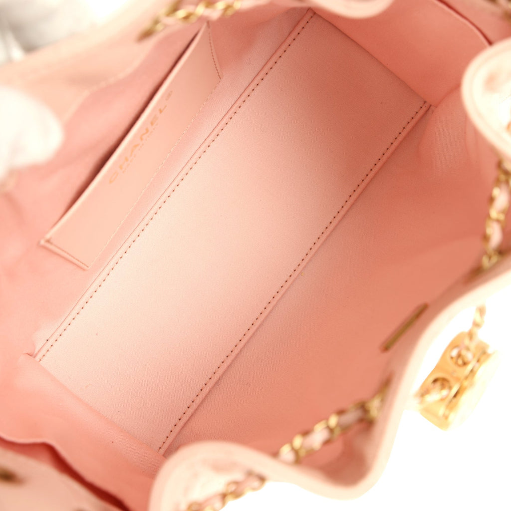 Chanel Mini 25 Hobo Bag Light Pink Caviar Antique Gold Hardware