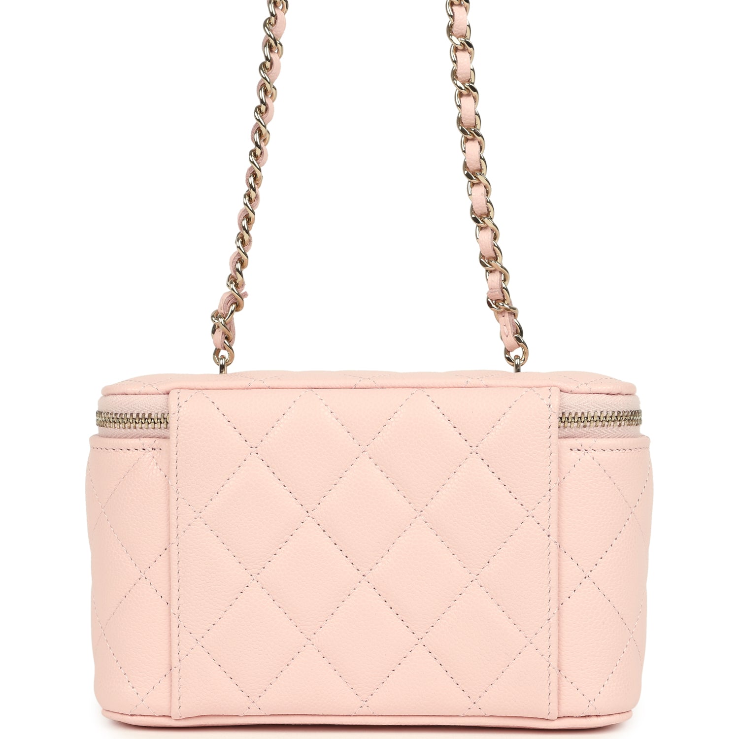 Chanel Small Classic Vanity Case Light Pink Shiny Caviar Light Gold Hardware