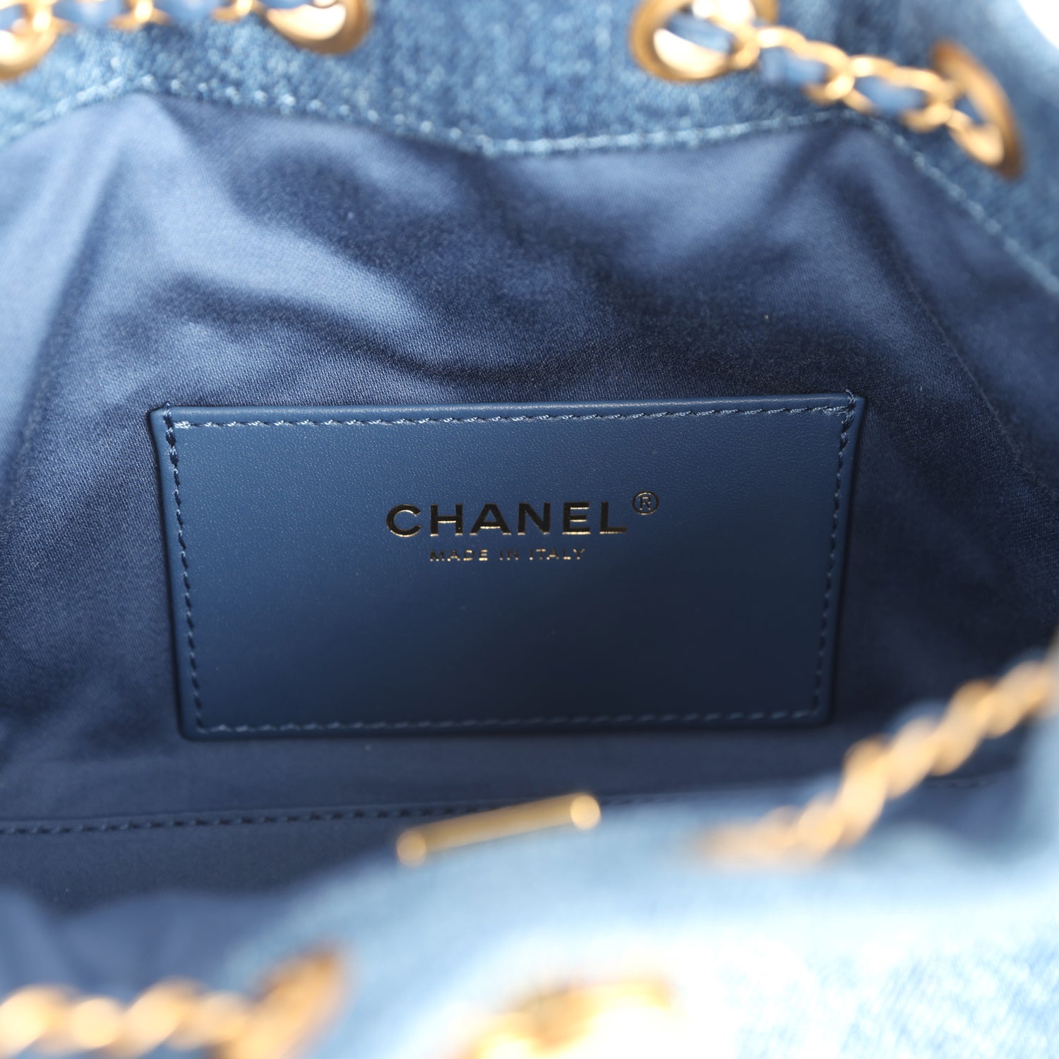 Chanel Mini 25 Hobo Bag Blue Washed Denim Antique Gold Hardware