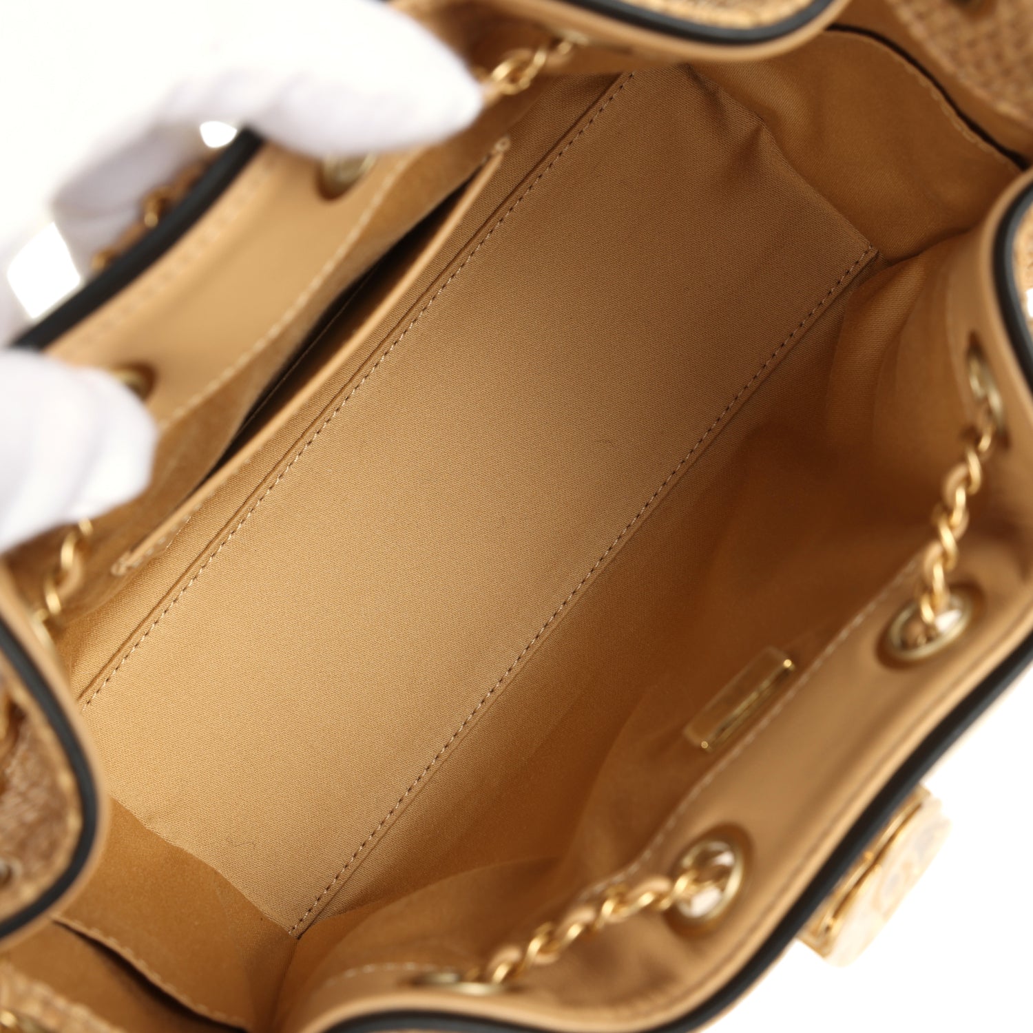 Chanel Mini 25 Hobo Bag Beige Raffia and Black Calfskin Antique Gold Hardware