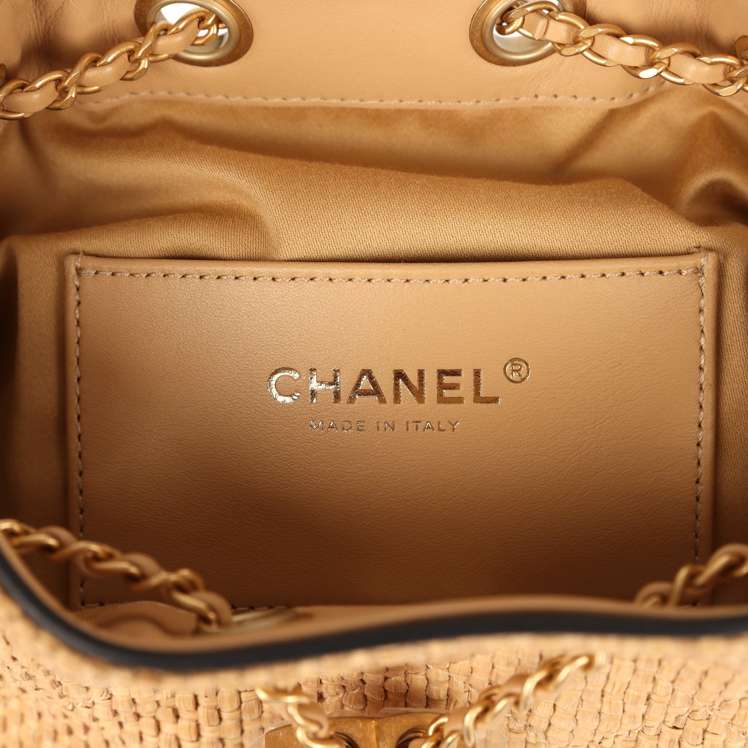 Chanel Mini 25 Hobo Bag Beige Raffia and Black Calfskin Antique Gold Hardware