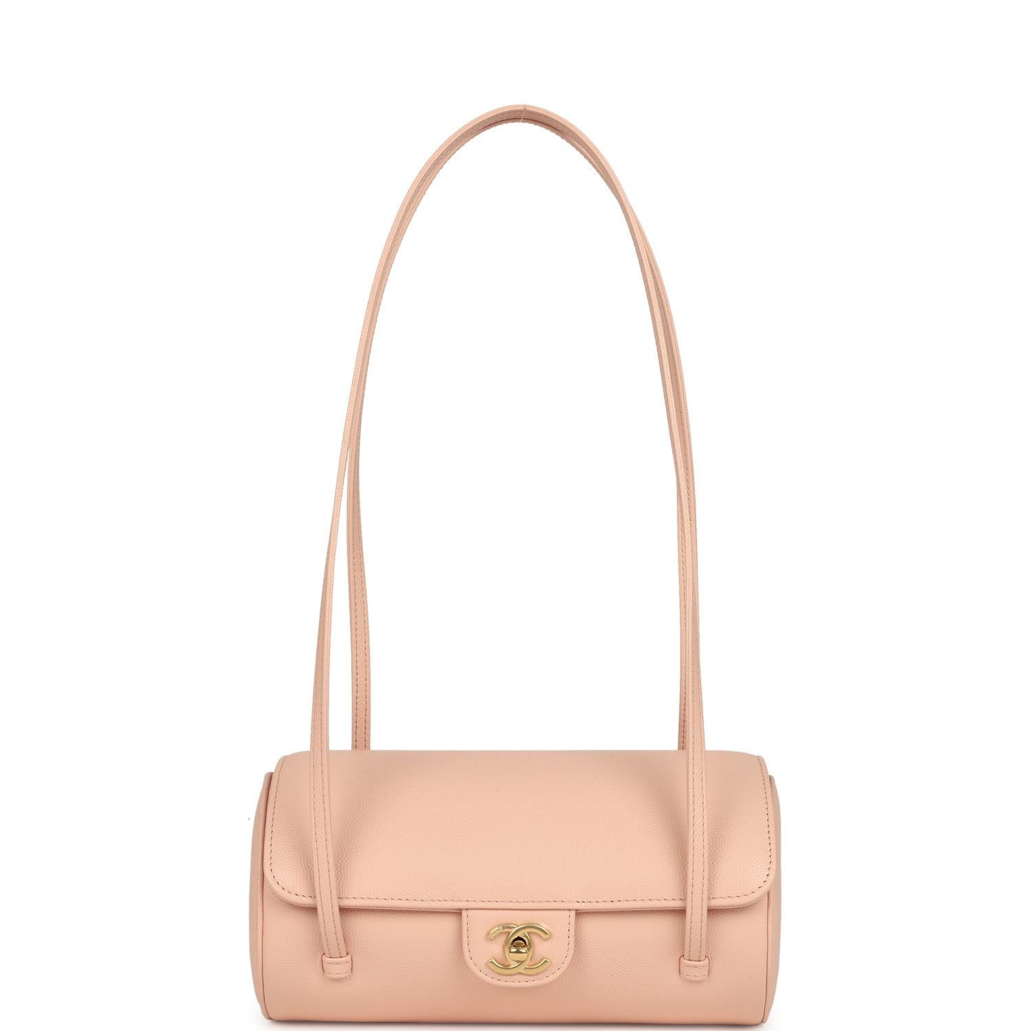 Chanel Preppy Coco Bowling Bag Light Pink Shiny Caviar Brushed Gold Hardware