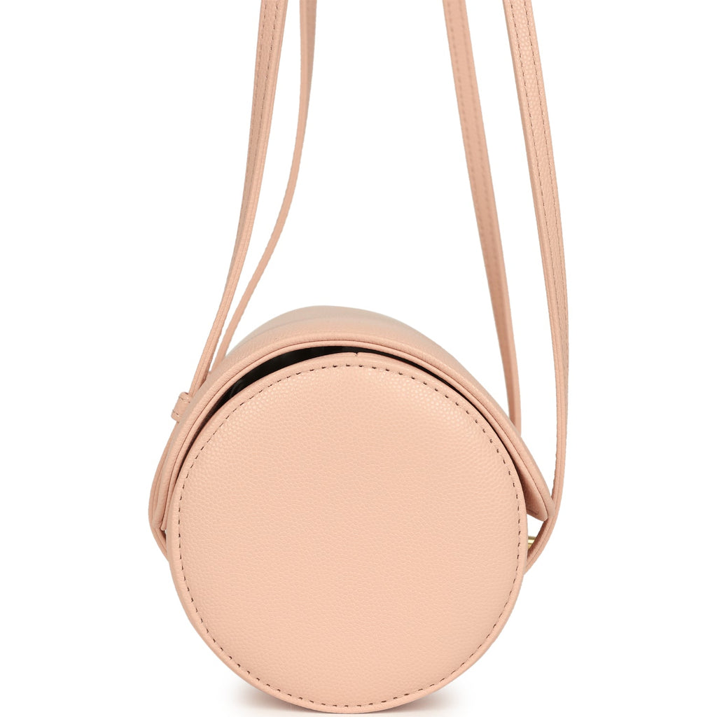 Chanel Preppy Coco Bowling Bag Light Pink Shiny Caviar Brushed Gold Hardware