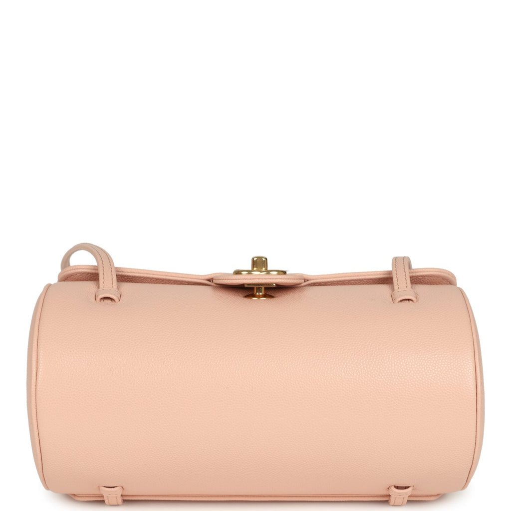Chanel Preppy Coco Bowling Bag Light Pink Shiny Caviar Brushed Gold Hardware